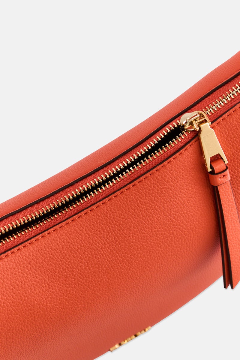DKNY Women Brand Logo Shoulder Bag, Orange - Image 4